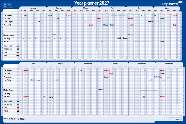 planner, kalender, jaarkalender, 2027, Legamaster