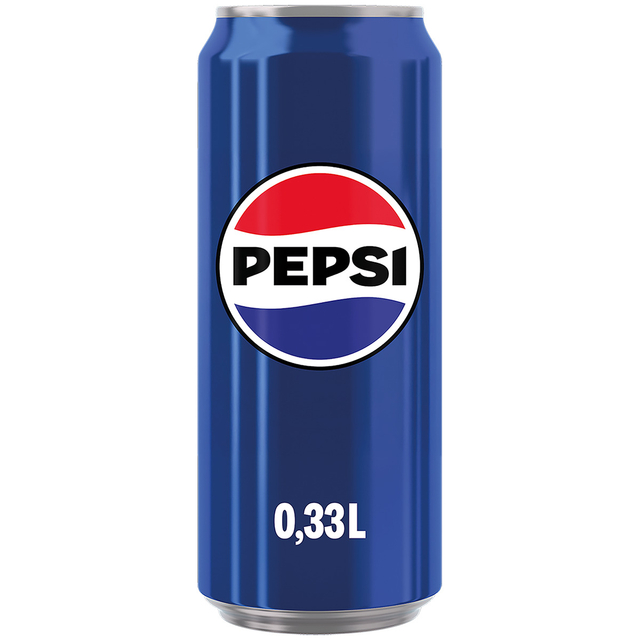 blikje, pepsi, 0,33L, aluminium, fleskleur-blauw