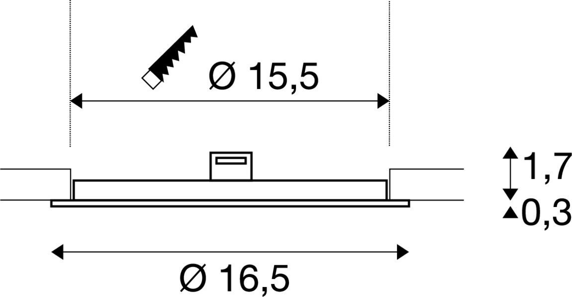 SENSER 18 INBOUW rond wit 1xLED 4000K