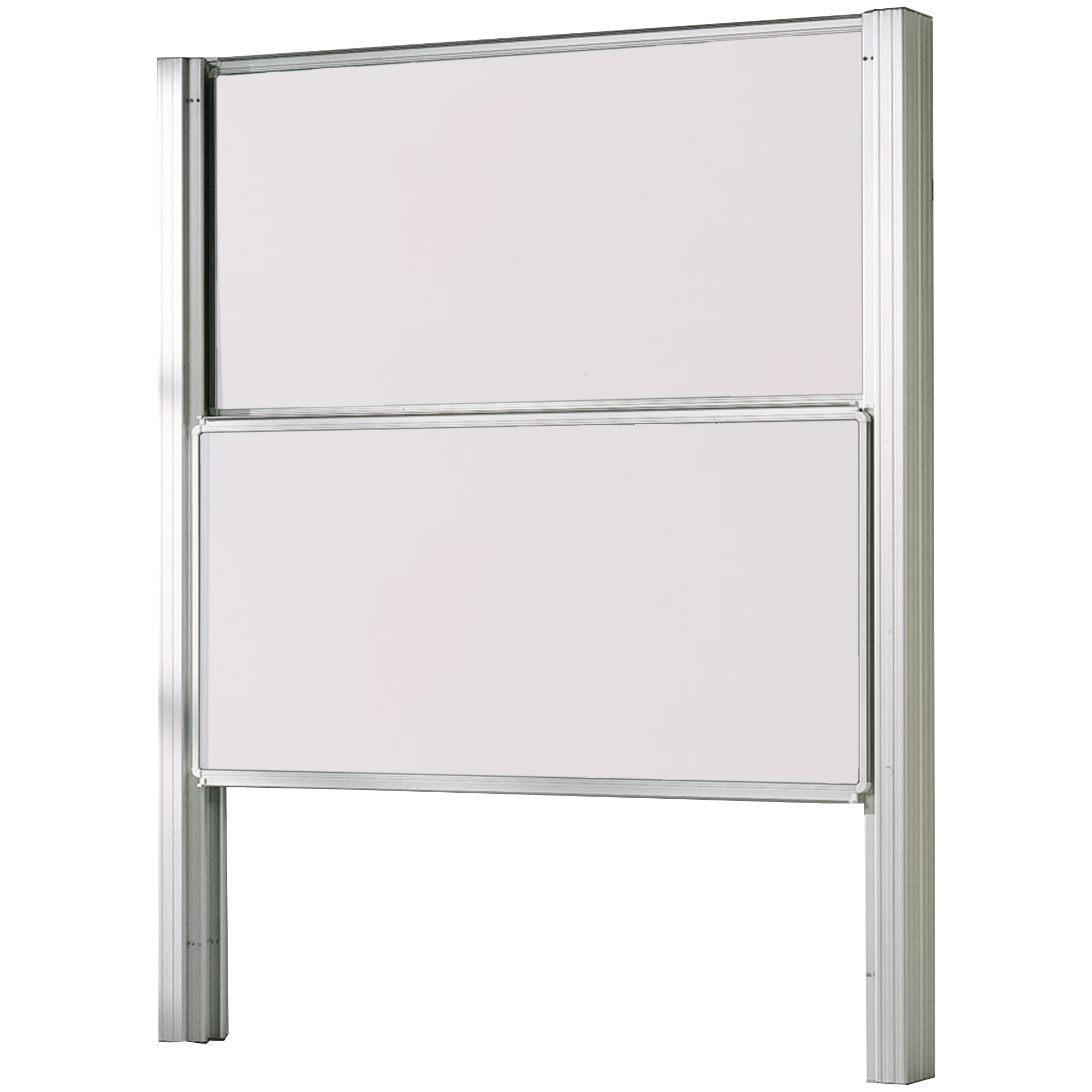 Whiteboard 2-vlaks pyloonbord van hoogwaardig geëmailleerd staal, serie PY2 E, wit