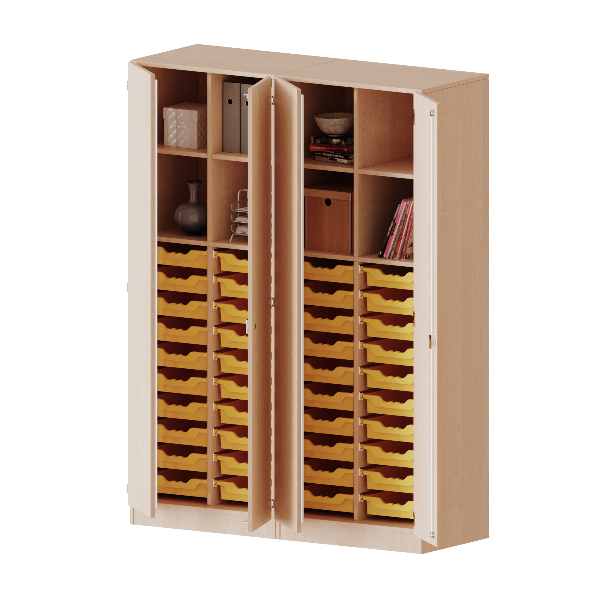 ErgoTray kast, tweedelig, vier rijen, 5 ordnerhoogtes - evo180 serie