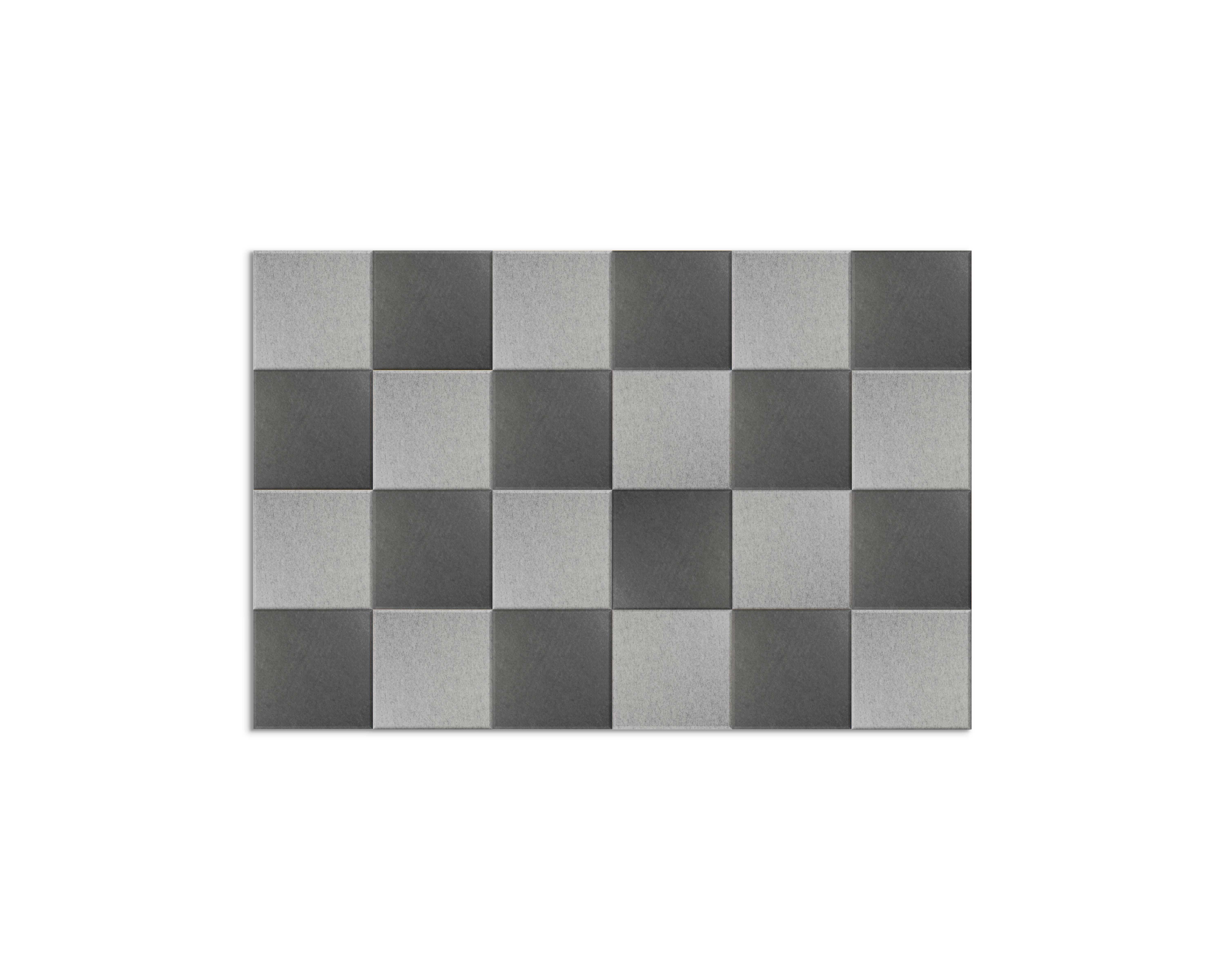 Akoestische PET-vilt wandtegels, set van 24, combi set grijs - 30x30 cm