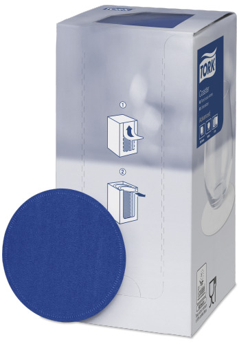 Tork Onderzetter Blauw 9x9cm 8lgs doos 12x250st
