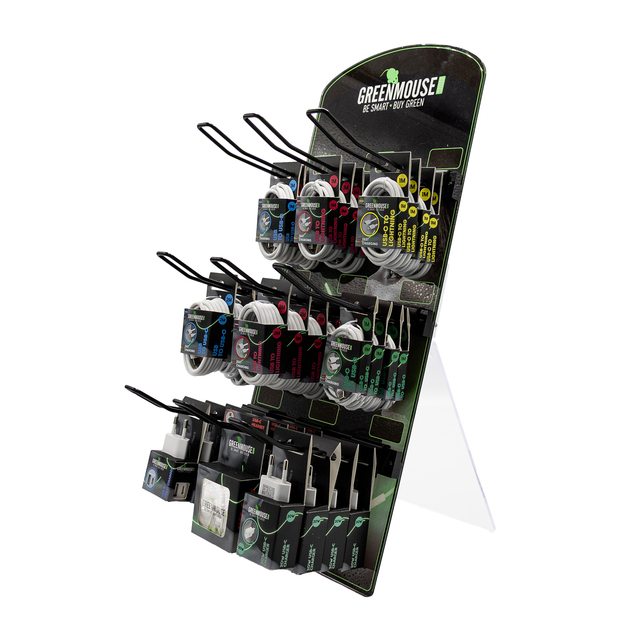 kabels, kabelmodule, display, haakjes, verkoopdisplay