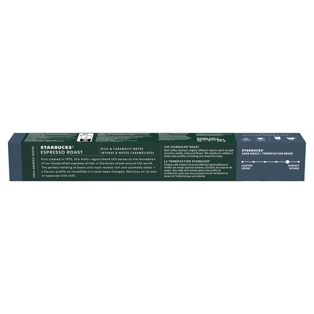 espresso roast, coffee sticks, Starbucks, packaging, donkerblauw doos