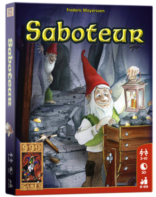 bordspel, saboteur, goblin, lamp, kist
