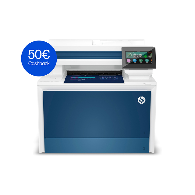 kleur blauw, all-in-one printer, flatbed scanner, touchscreen panel, HP printer