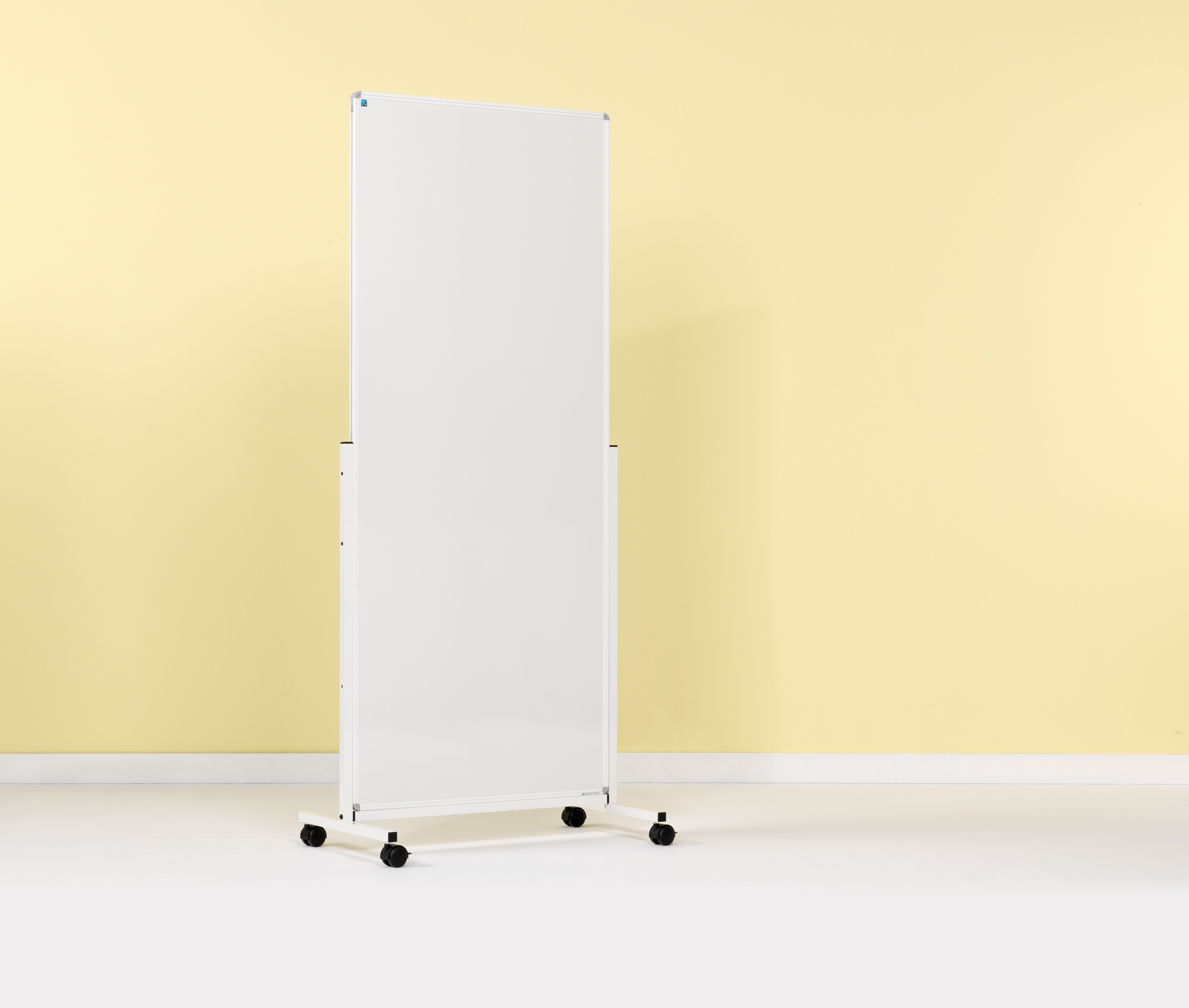 Smit Visual mobiel whiteboard, gelakt staal wit - 180x75 cm