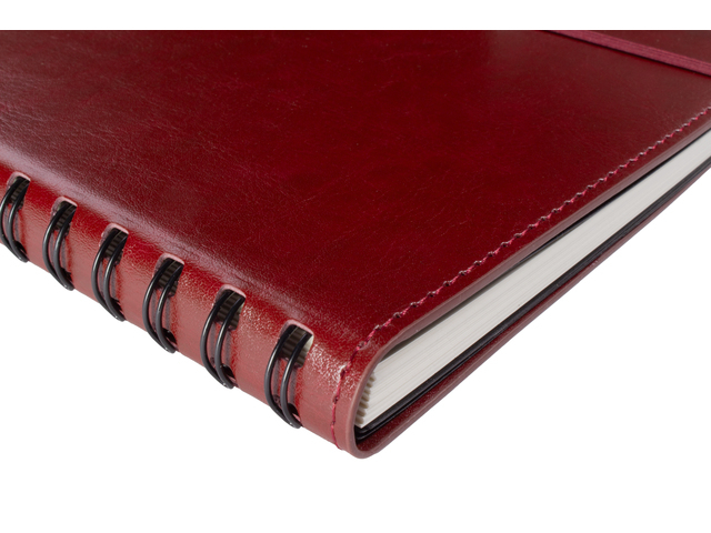 notitieboek, rood, spiraalbinding, dagboek, leer