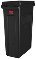Rubbermaid Slim Jim Afvalbak 87ltr Zwart per stuk