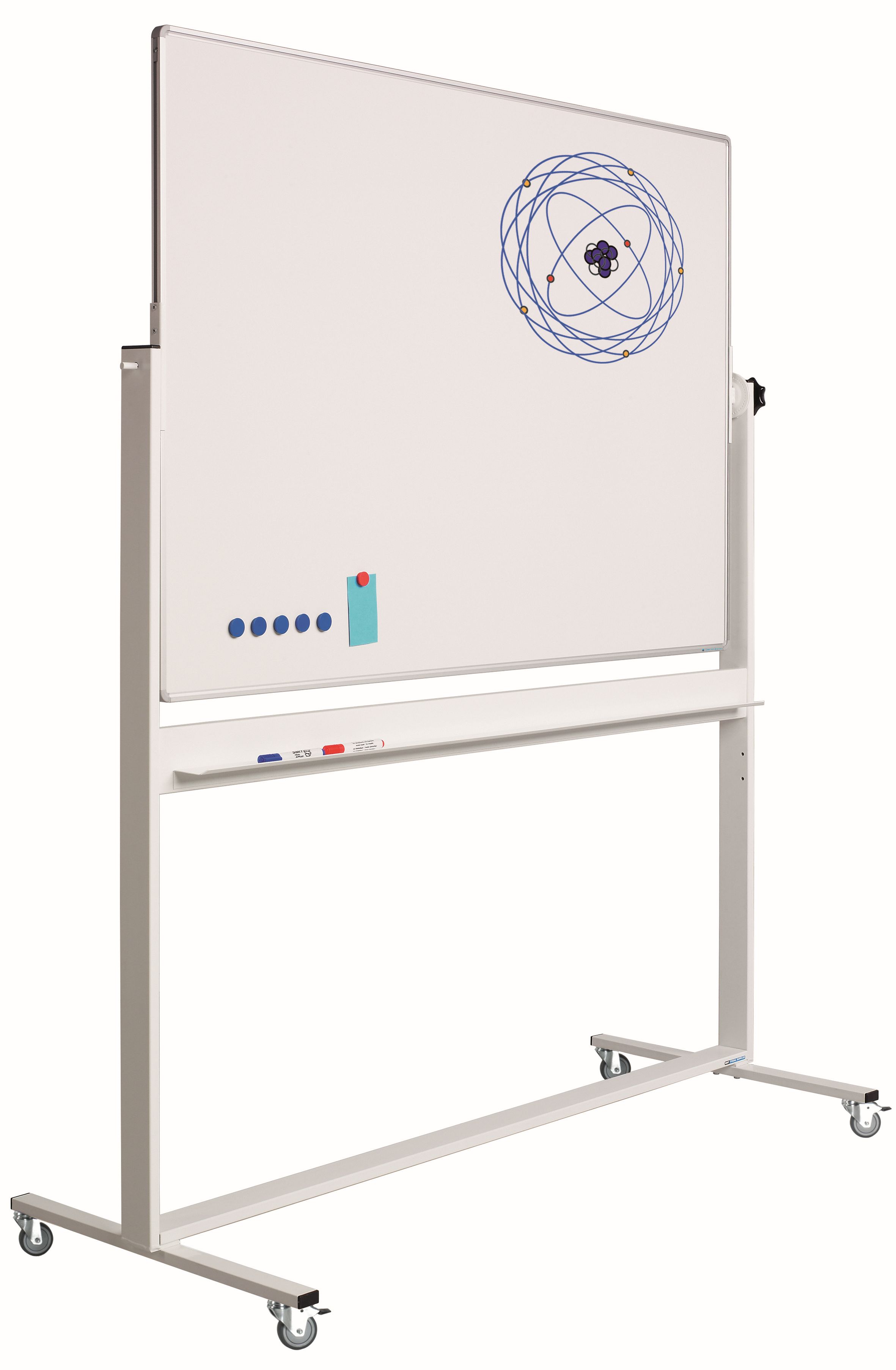 Kantelbord whiteboard, dubbelzijdig gelakt staal - 100x180 cm