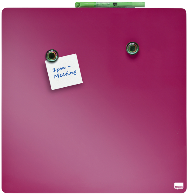 Whiteboard Nobo tegel 36x36cm roze magnetisch