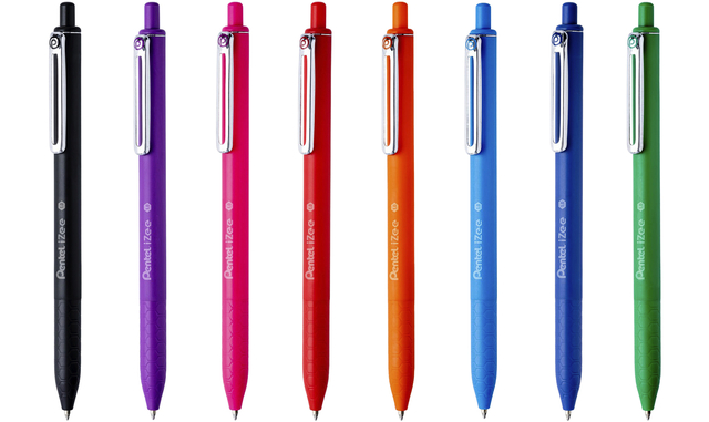 pen, ballpoint, multicolor, clip,  retractable