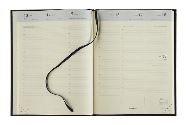 planner, notebook, open notebook, calendar, black ribbon