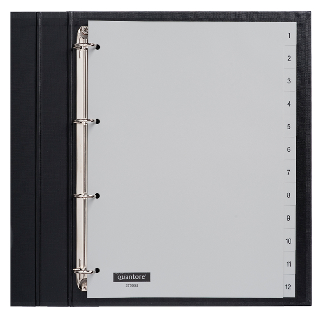 ringbinder, binder, plastic, grijs, verdeling