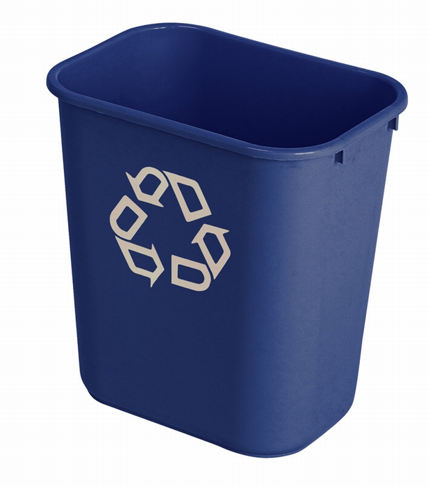 Rubbermaid Afvalbak Rechthoekig 266ltr Blauw per stuk