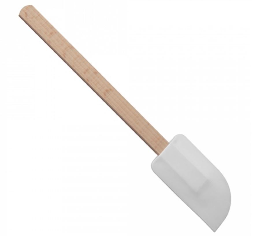 Emga Pannenlikker Rubber-Hout Wit 28cm