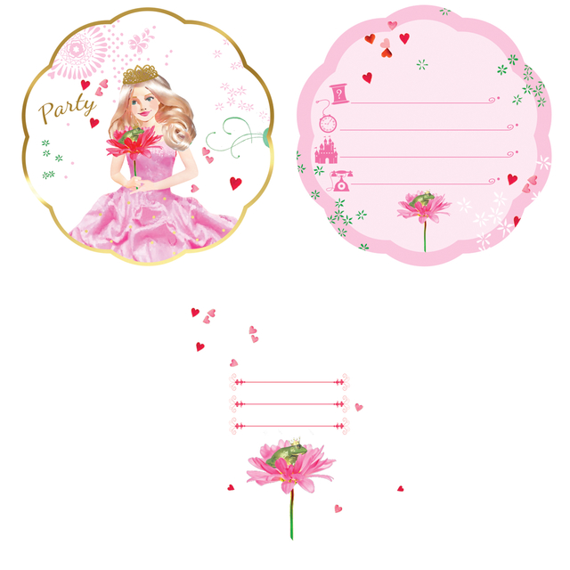 feestkaart, princess, pink, lotus, ruw ontwerp