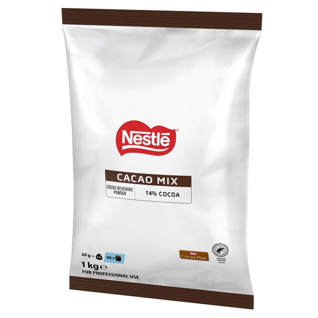 cacao mix, cocoa powder, Nestlé packaging, 14% cacao, 1 kg