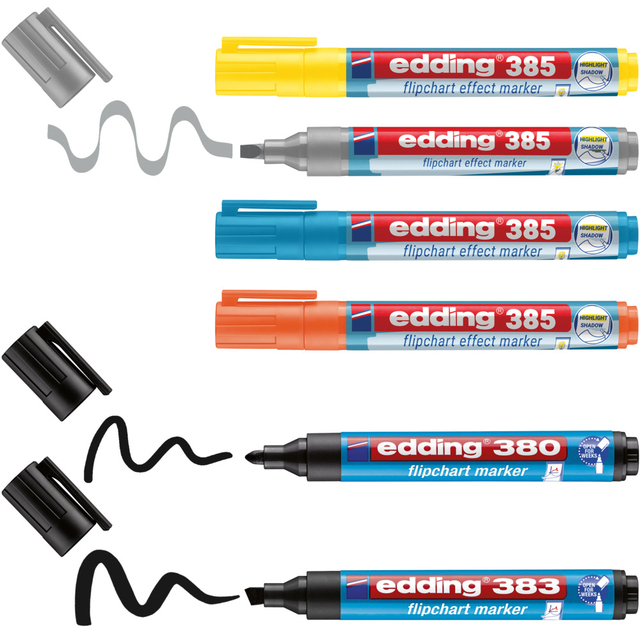 Viltstift edding 385 flipover incl 380 - 383  assorti 6 stuks