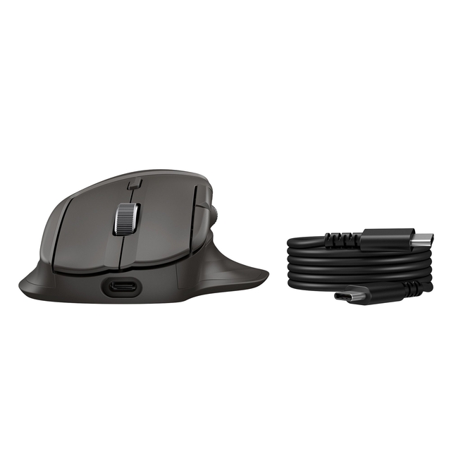 Draadloze muis, Computermuis, USB-C aansluiting, Draadloze ontvanger, USB-C kabel