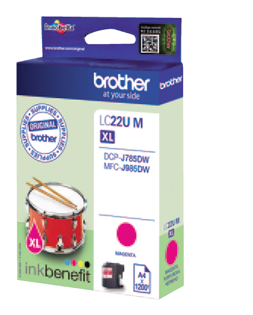 Inktcartridge Brother LC-22UM rood