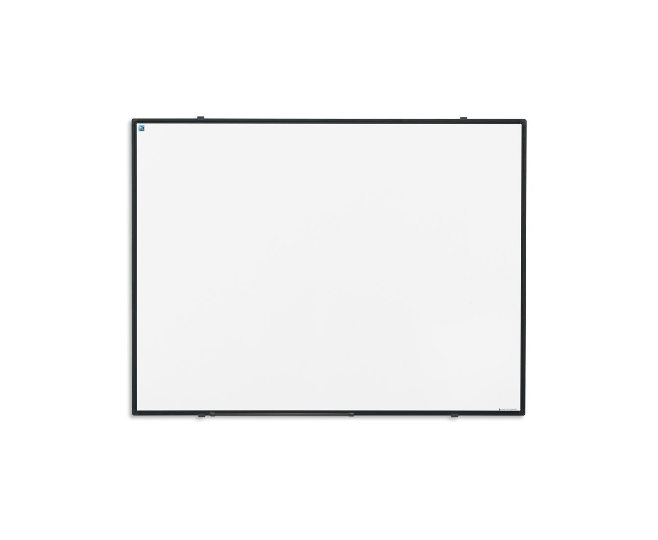 Whitebord zwart Softline profiel 8mm, gelakt staal wit - 90x120 cm