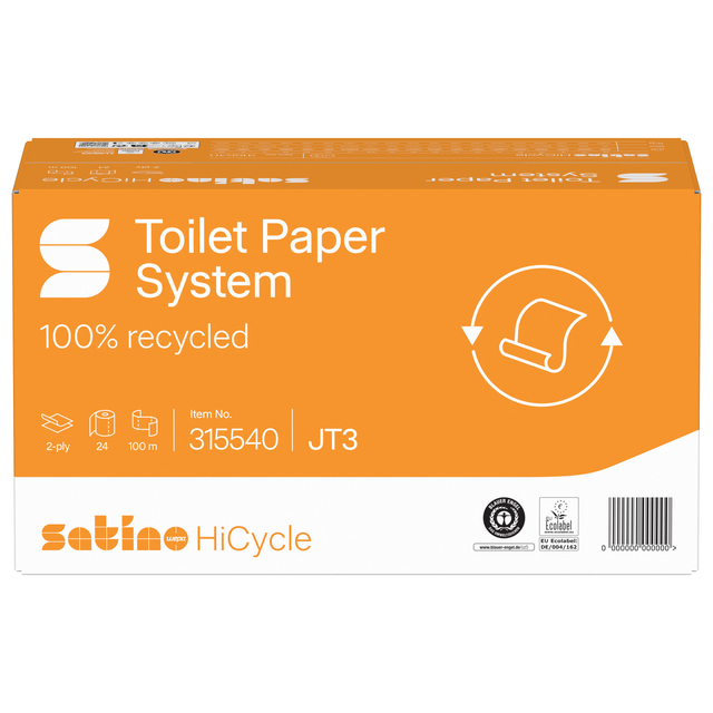 toiletpapier, systeem, 100% gerecycled, tweeply, 24 rollen
