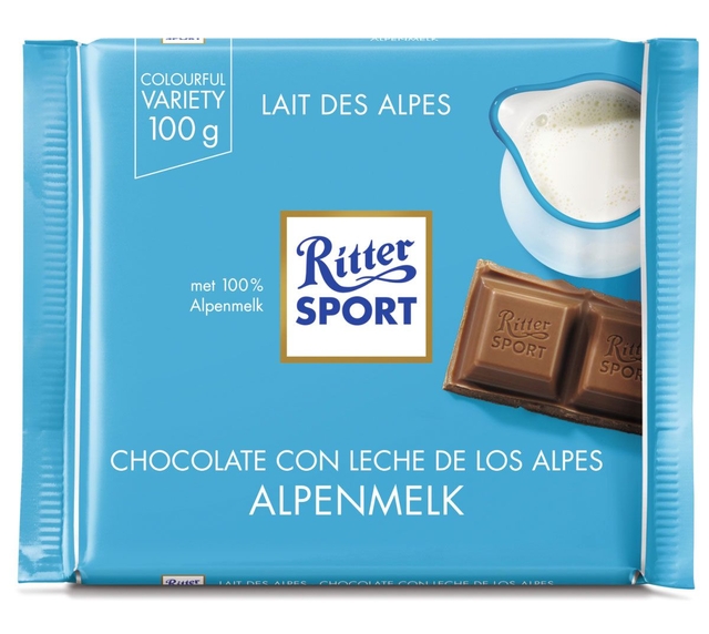 chocolade, alpenmelk, alpen, riet, sport, smal, reep, melkchocolade, blauw verpakking
