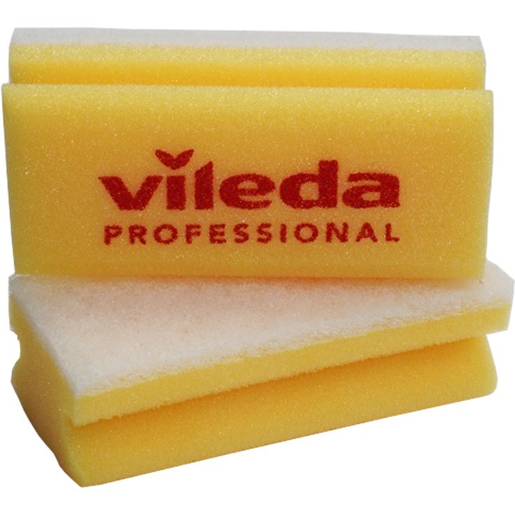 Vileda Glitzi Schuurspons 15x7cm Geel-Wit pak 10 stuks