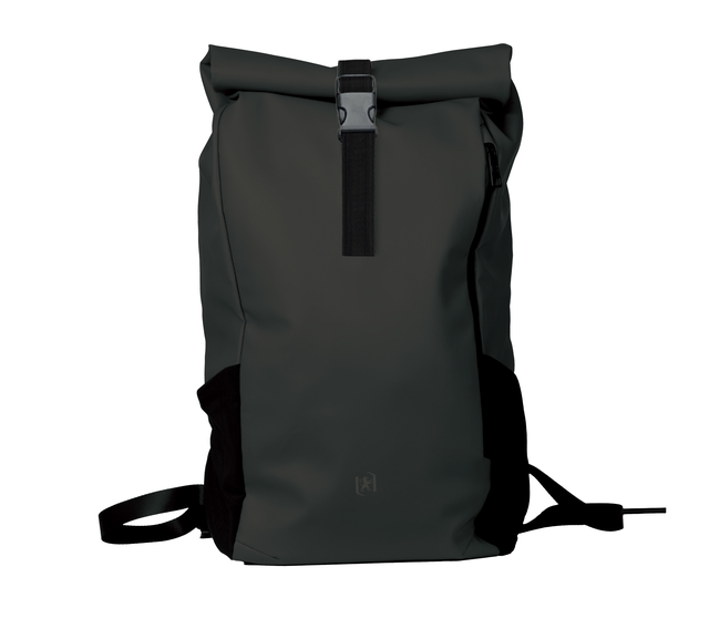 rugzak, rokzak, grijze tas, rolltop rugzak, minimalistisch