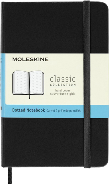 Notitieboek Moleskine pocket 90x140mm dots hard cover zwart