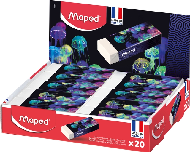 gum erasers, erasers, Maped, colored erasers, box of 20