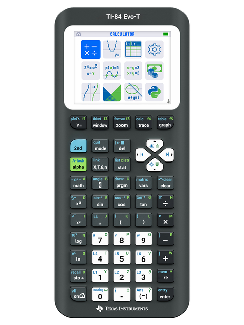 handheld calculator, TI-84 Evo-T, graphing calculator, color display, scientific calculator
