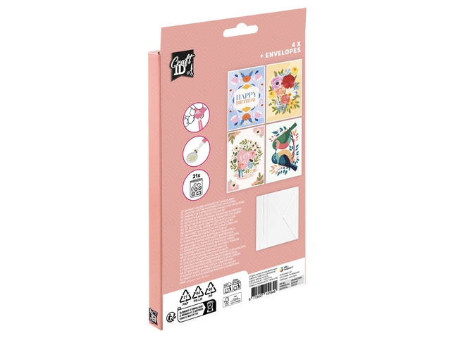 Diamondpaintingkaarten Craft ID 18x11cm doosje à 4 stuks