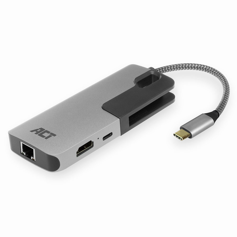 
ACT USB-C docking station voor 1 HDMI monitor, ethernet, 3x USB-A, PD pass-through
      
