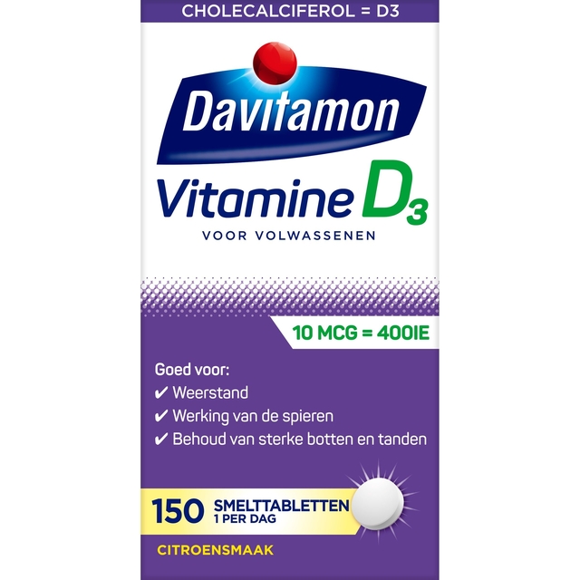 vitamine D3, tabletten, 150, citroensmaak, mcts