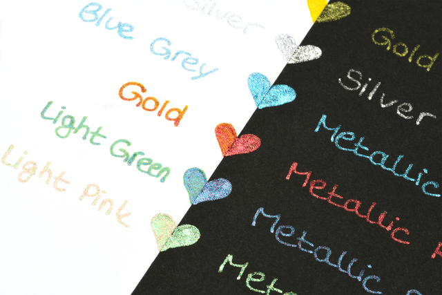 kleursticker, glitter, metaal, hexaga, kaartontwerp