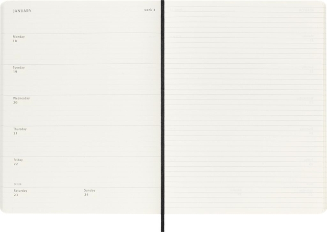 notitieboek, planner, weekplanner, kalender, lijnen