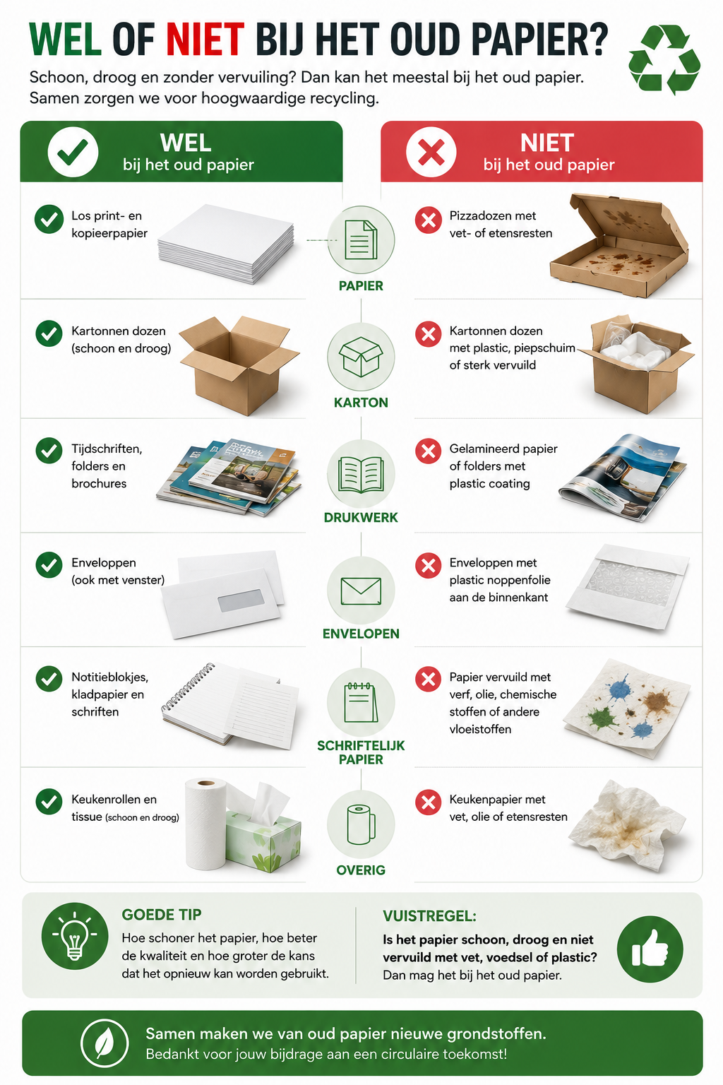 Infographic papier cecycling