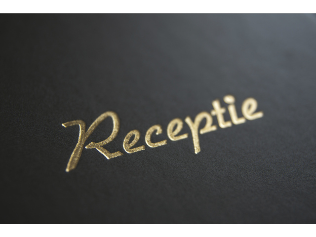 briefkaart, receptie, goud, tekst, kaartmateriaal