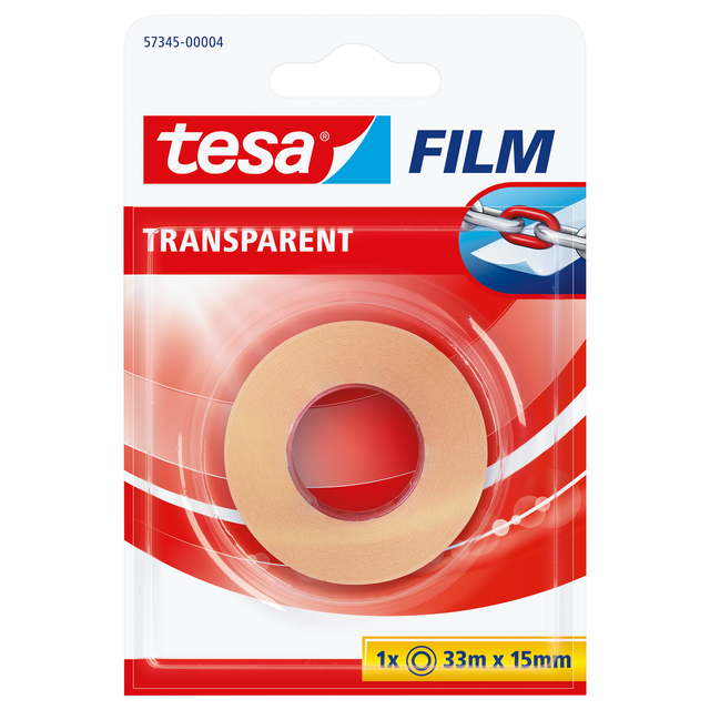 Plakband Tesa film 15mmx33m transparant blister