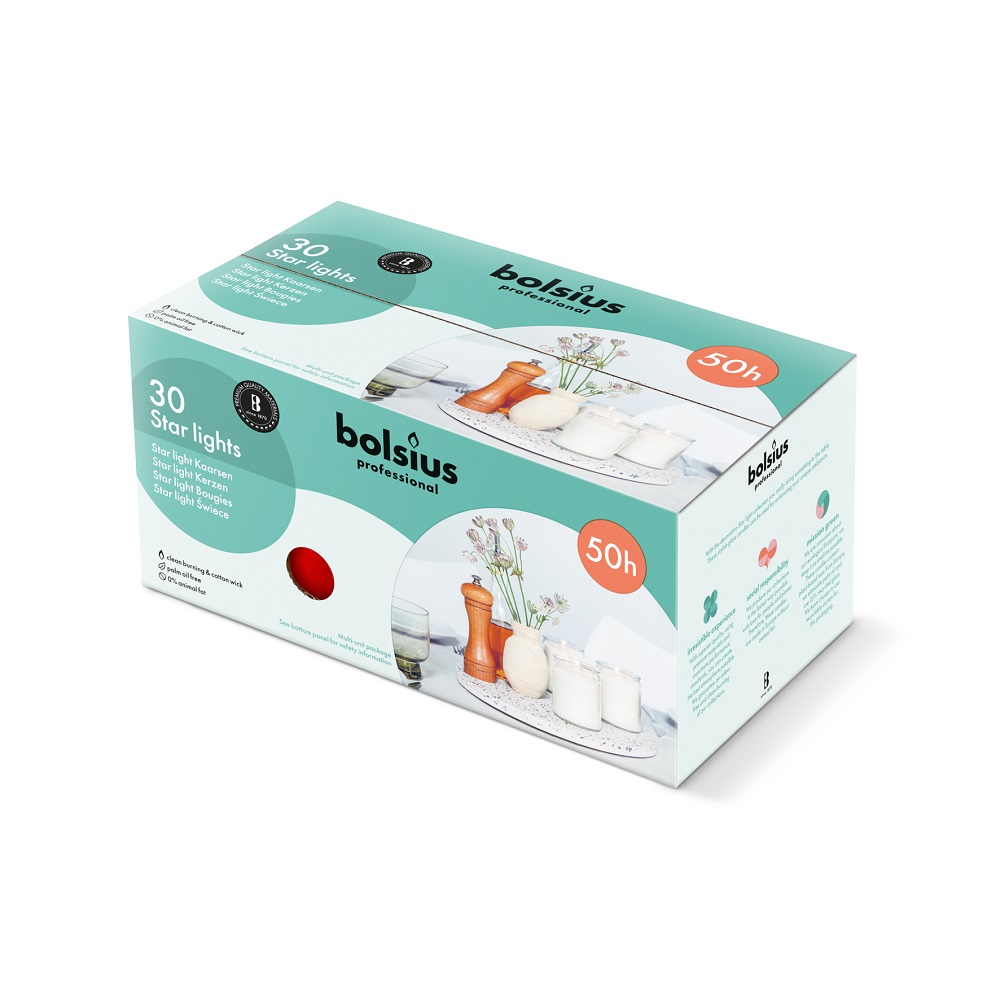 Bolsius Kaarsen Starlight Rood 50u doos 30 stuks
