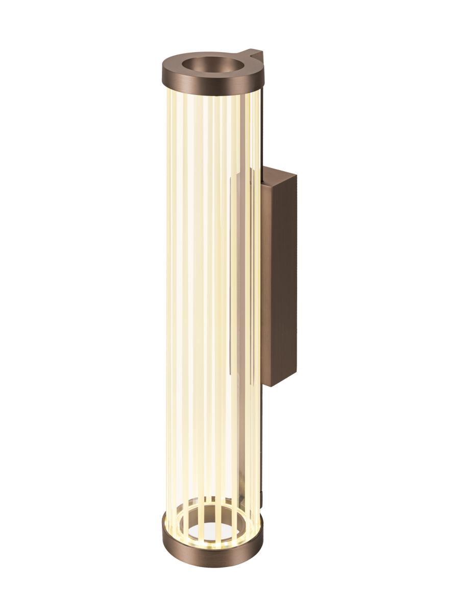 tubelight, tubular lamp, vertical lamp, warm light, metallic bronze finish