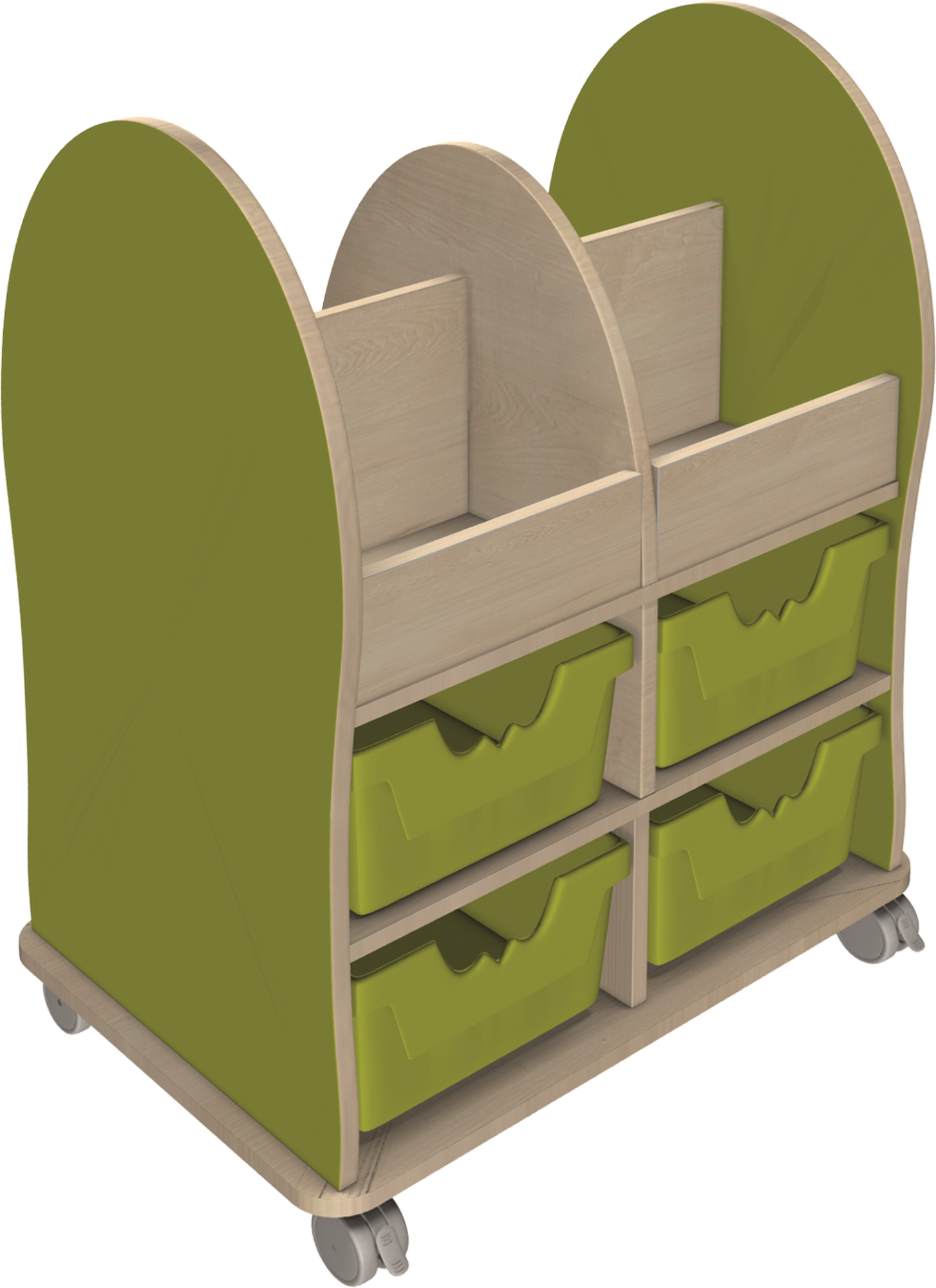 Bookworm Maxi met 4 vakken en 4 lades