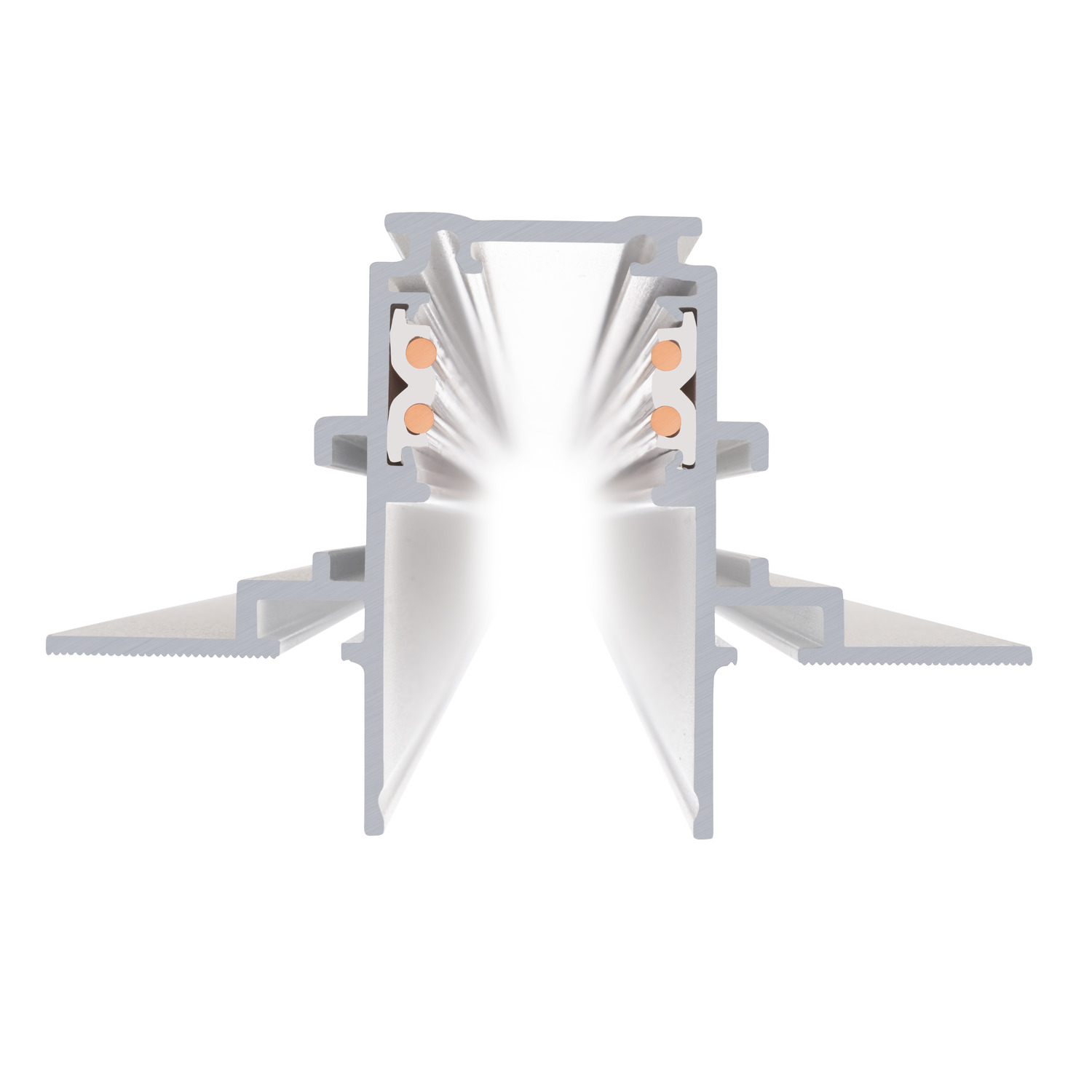 2m inbouwrail, 48V TRACK, wit, DALI