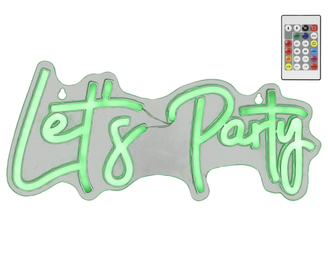 neon sign, Lets Party, party sign, neon tube, home decor
