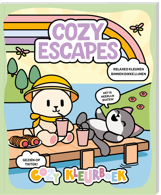 kinderboek, illustratie, cozy escapes, twee dieren, boot