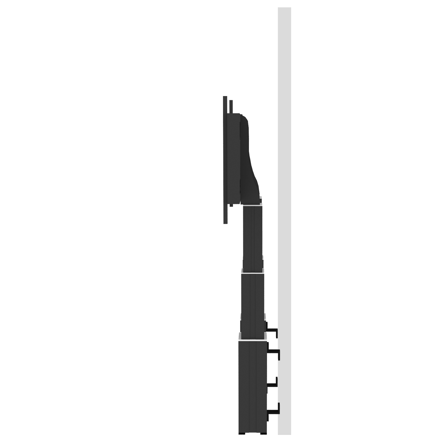 Elektrisch in hoogte verstelbare heavy duty XL monitor muurbeugel met 70 cm slag