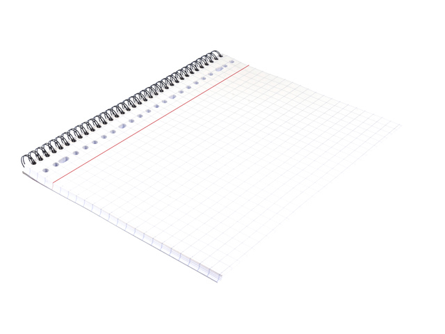 notebook, spiral-bound, grid paper, ruled line, A5 size